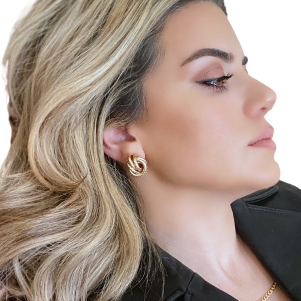 gold spiral stud earrings